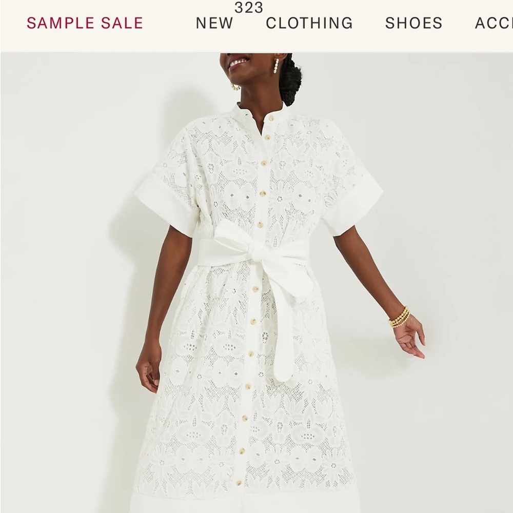 Tuckernuck Dress | White Eyelet Lace Prescott Dress | White | Size: Small